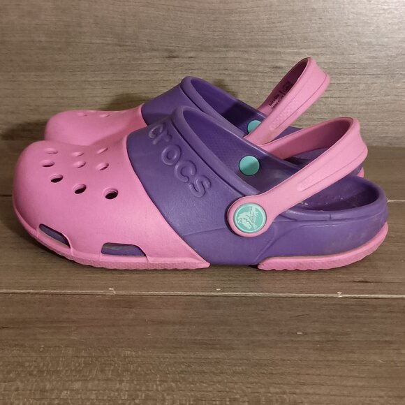Crocs Electro II Kids Girls Slip On Clogs 15608 Size C13 Pink/Purple - Picture 5 of 12